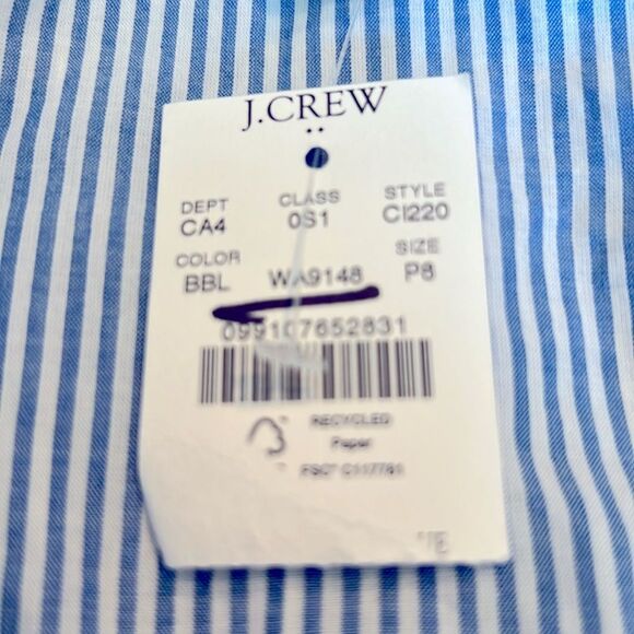 NWT J Crew Factory Dress Ruffle Neck Puff Sleeve 8P - Picture 8 of 10